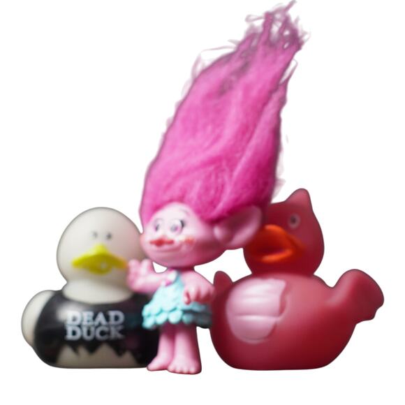 Dead Duck Rubber Dinosaur Duck DreamWorks Trolls Collectible Toy Lot Altcore - Picture 2 of 15